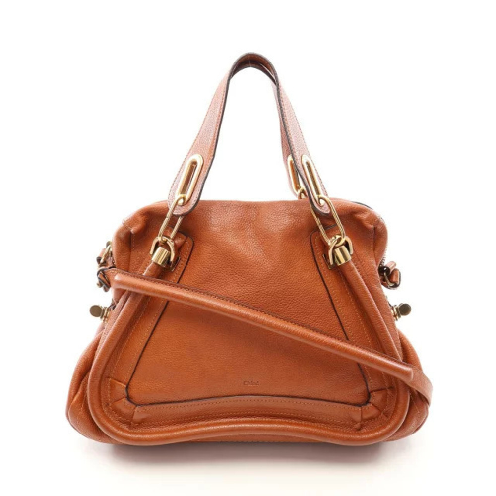 Chloe Paraty Handbag Leather Brown